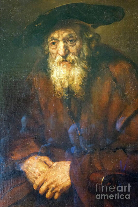 Portrait Of An Old Jew Poster featuring the photograph Rembrandt, Portrait of an Old Jew by Vladi Alon