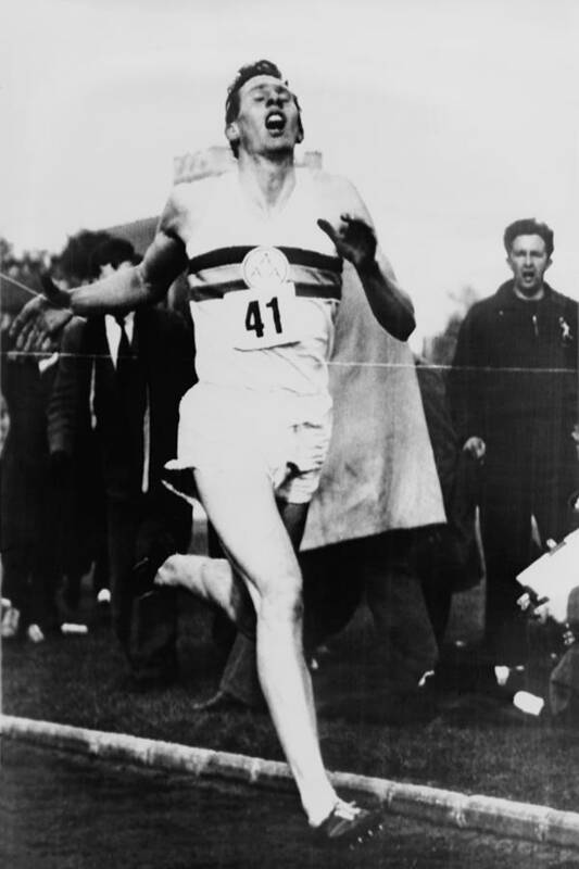 History Poster featuring the photograph Roger Bannister Crossing The Finish by Everett