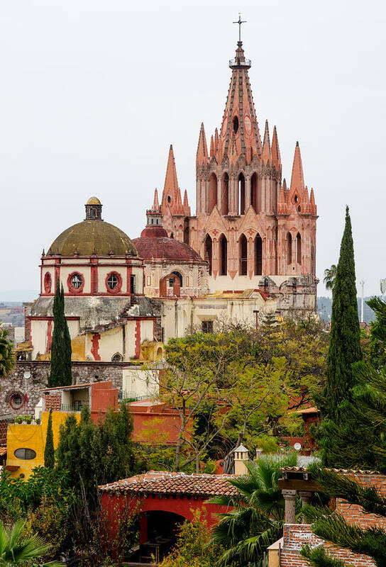 Images Poster featuring the photograph Rooftop view of La Parroquia de San Miguel Arcangel by Rob Huntley