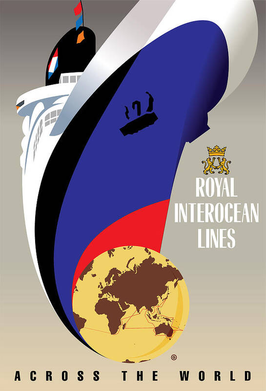 Ship Poster featuring the digital art Royal Interocean by Gary Grayson