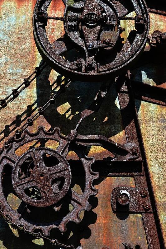 Retro Poster featuring the photograph Rusted Gears 2.0 by Michelle Calkins