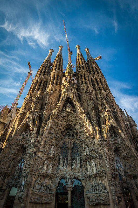 Barcelona Poster featuring the photograph Sagrada Familia Facade Barcelona by Adam Rainoff