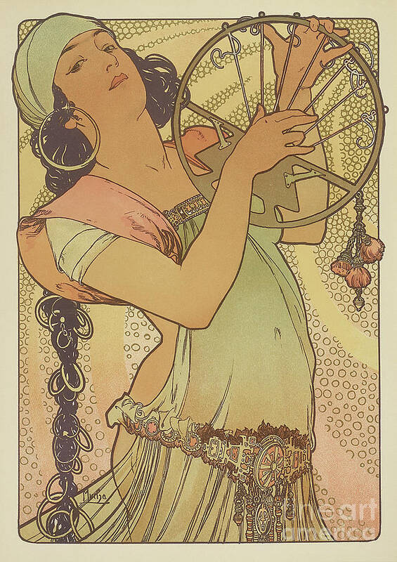 Mucha Poster featuring the painting Salome, 1897 by Alphonse Marie Mucha