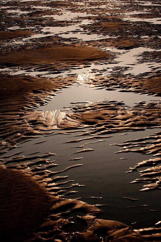 Sea Poster featuring the photograph Sand and Water Abstract by Helen Jackson