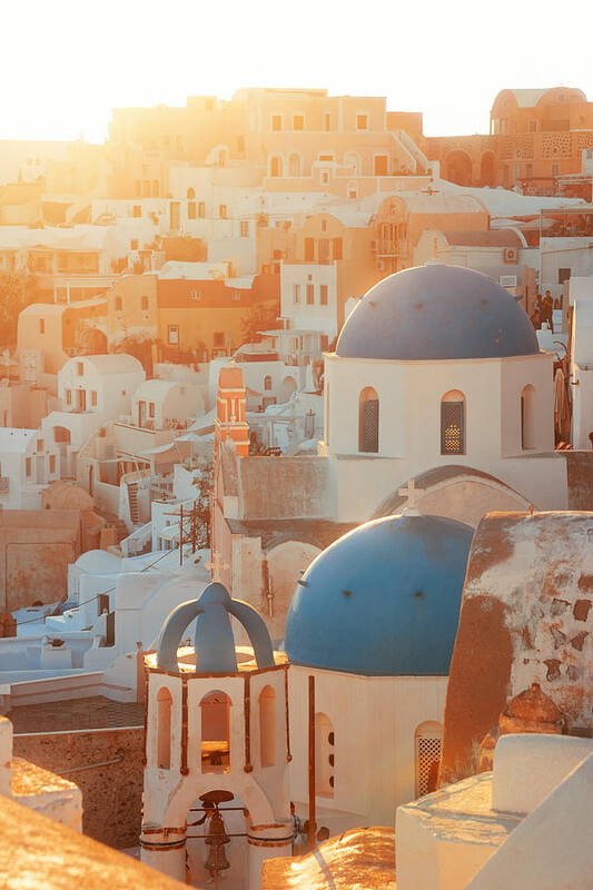 Greece Poster featuring the photograph Santorini island church by Songquan Deng