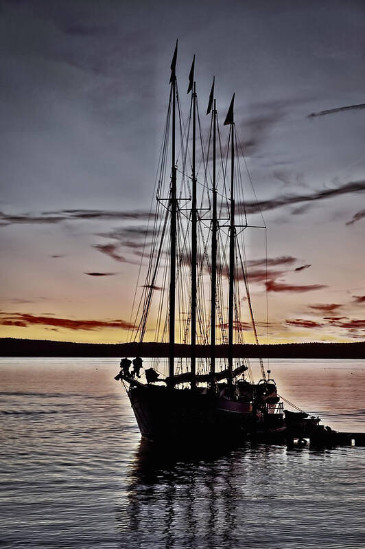 Sunrise Poster featuring the photograph Schooner Sunrise #6 by Stuart Litoff