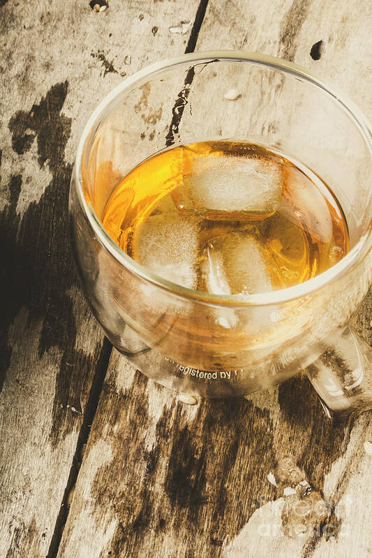 Scotch Poster featuring the photograph Scotch whisky on frosted oak by Jorgo Photography