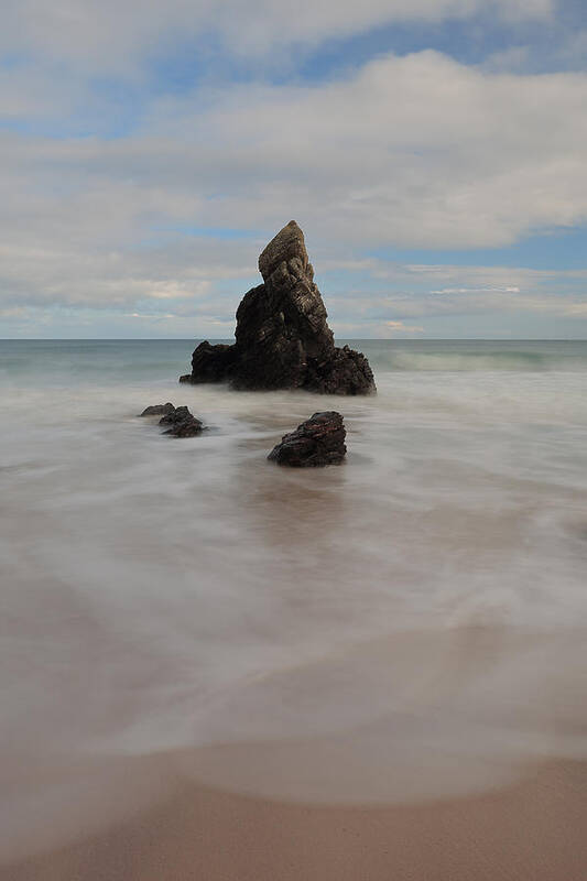 Durness Poster featuring the photograph Sea Stack on Sango Bay by Maria Gaellman
