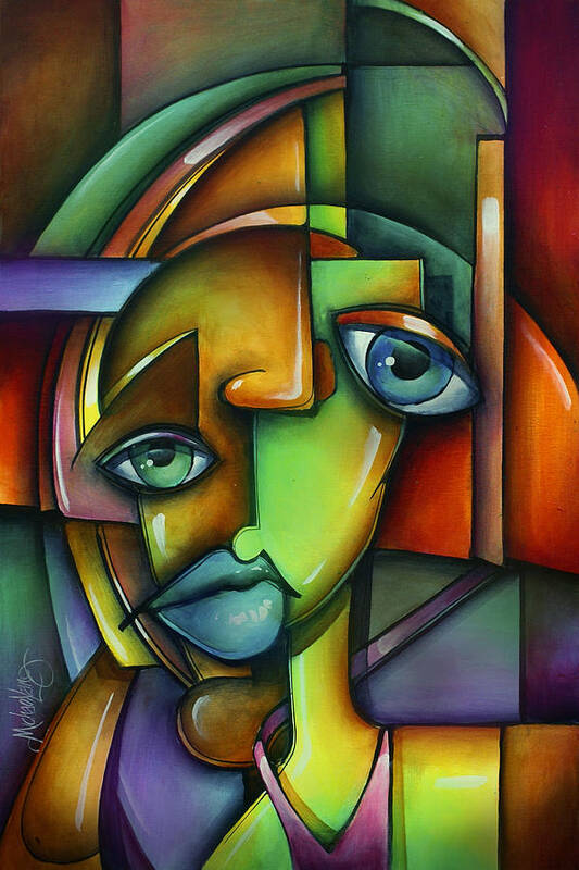 Portrait Poster featuring the painting 'Searching for Eve' by Michael Lang