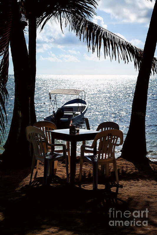 Ambergris Caye Poster featuring the photograph Seaside Dining by Lawrence Burry