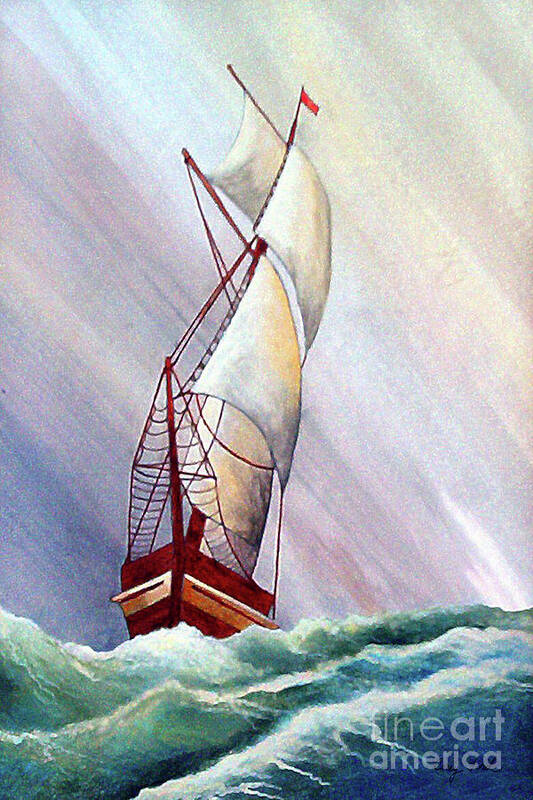 Sailing Ship Poster featuring the painting Seawinds by Corey Ford