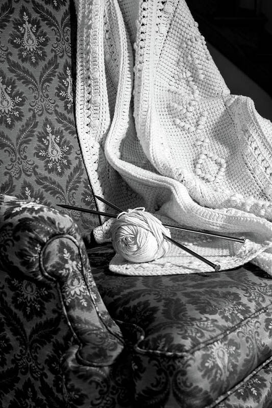 Still Life Poster featuring the photograph She Sits and Knits by Ira Marcus