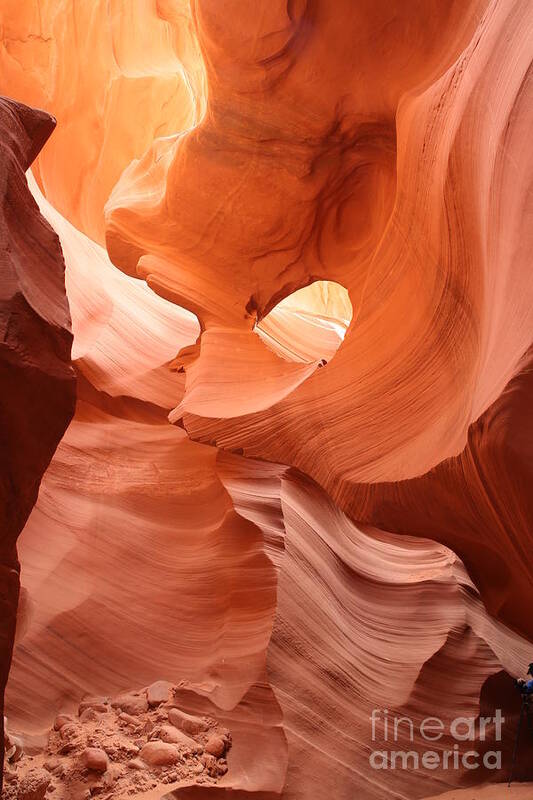Slot Canyons; Beauty In The Canyons; Arizona; Southwest U.s.; Navajo; Secret Canyon; The Slots; Sacred Ground; Beauty; The Great Outdoors; Let There Be Light;  Poster featuring the photograph Slot canyon by Betty Morgan