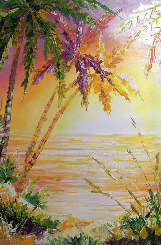 Palm Trees Poster featuring the painting Splash Palm by William Love