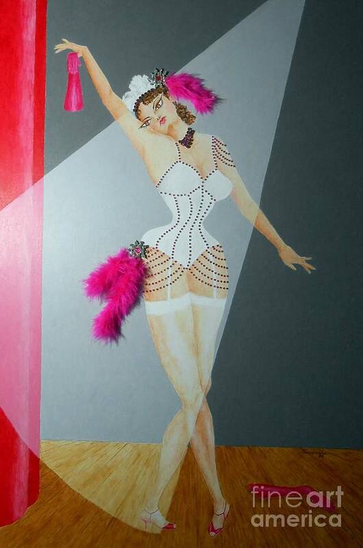 Burlesque Poster featuring the mixed media Spotlight on Gypsy -- #5 in Famous Flirts series by Jayne Somogy