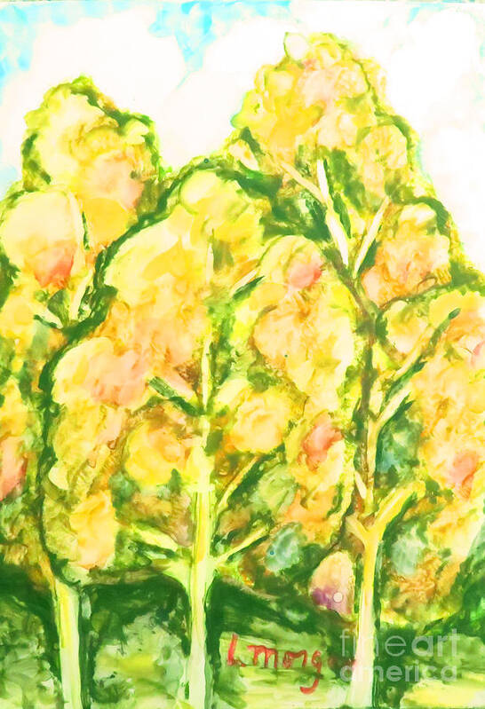 Trees Poster featuring the painting Spring Fantasy Foliage by Laurie Morgan