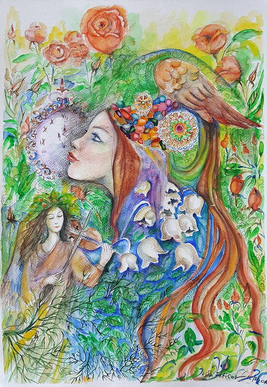 Lilies Of The Valley Poster featuring the mixed media Spring Song by Rita Fetisov