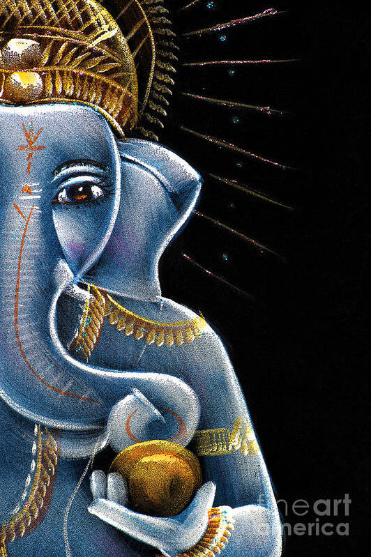 Ganesha Poster featuring the painting Sri Ganesha by Tim Gainey