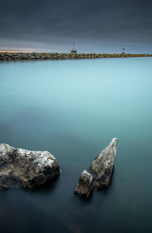 Lake Michigan Poster featuring the photograph Stacked Sharp by Josh Eral