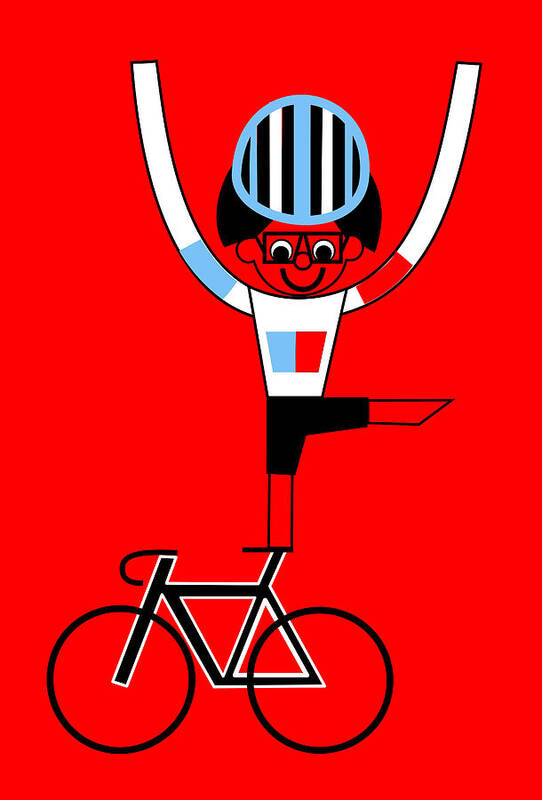 Tour De France Poster featuring the digital art Stage 10 The Happiest Rider Ever by Asbjorn Lonvig