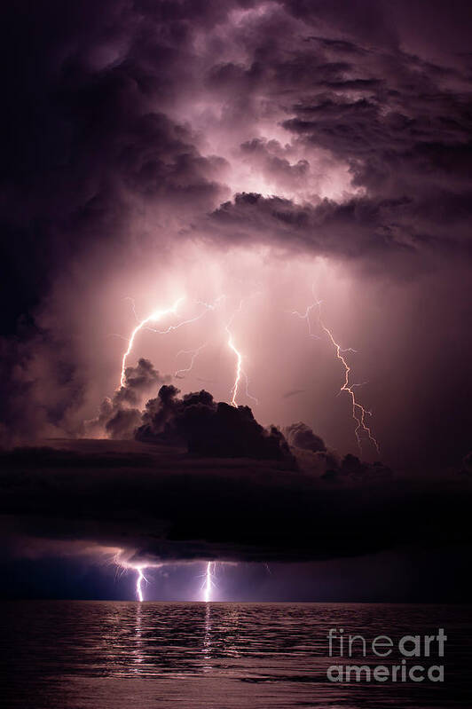 Lightning Poster featuring the photograph Stormy Sky by Quinn Sedam