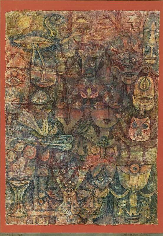 Paul Klee Poster featuring the painting Strange Garden by Paul Klee