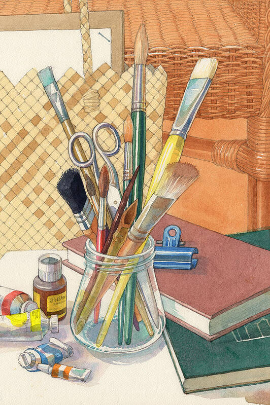 Still Life Poster featuring the painting Studio by Judith Kunzle