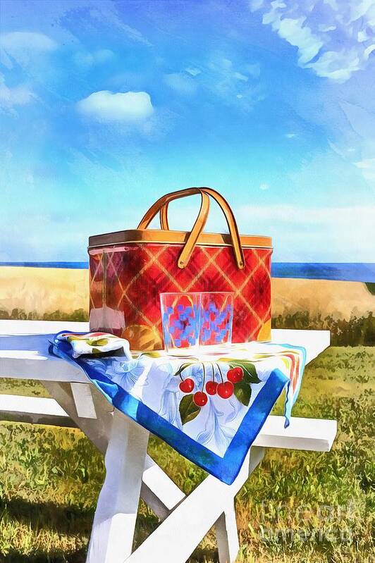 Picnic Poster featuring the painting Summer Picnic Acrylic by Edward Fielding