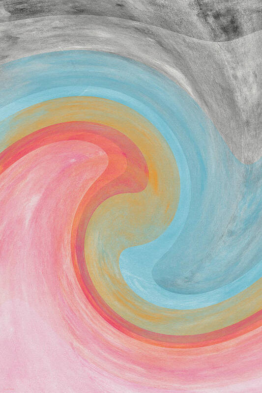 Abstract Poster featuring the painting Summer Waves- Abstract Art by Linda Woods by Linda Woods