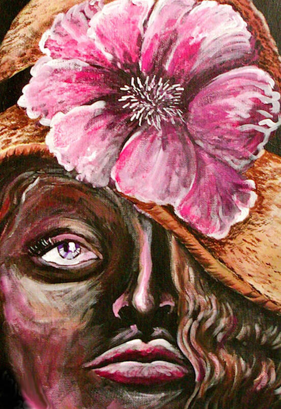 Face Poster featuring the painting Sunday Hat by Yvonne Blasy