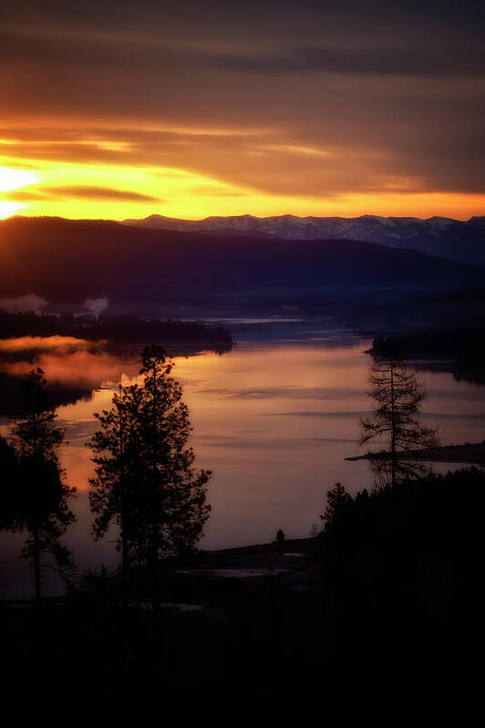 Pend Oreille Poster featuring the photograph Sunrise over the Pend Oreille River by Albert Seger