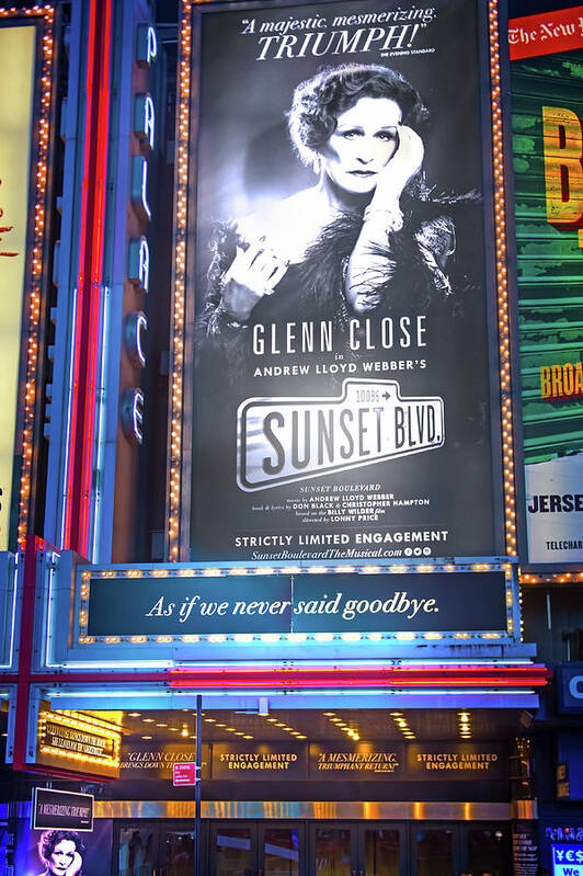 New York City Poster featuring the photograph Sunset Boulevard on Broadway by Mark Andrew Thomas