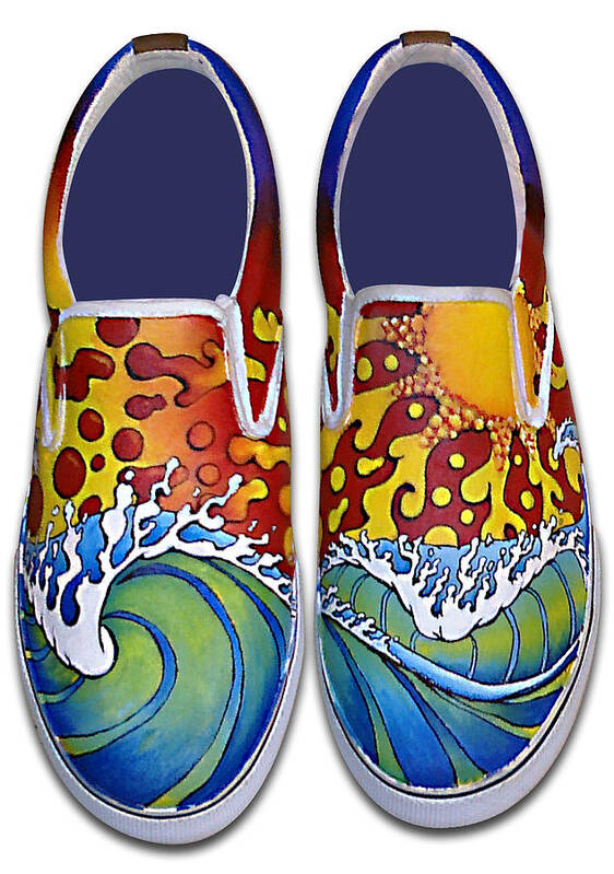Shoes Poster featuring the painting Surf's Up by Adam Johnson