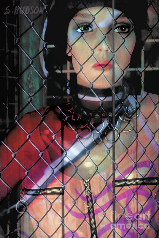 Surreal Poster featuring the photograph surreal urban women - Behind Bars by Sharon Hudson