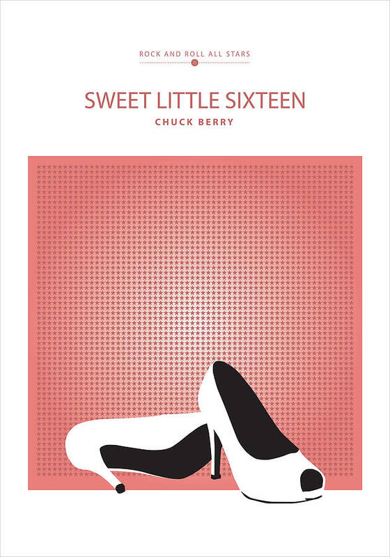 Sweet Little Sixteen Poster Poster featuring the digital art Sweet Little Sixteen -- Chuck Berry by David Davies