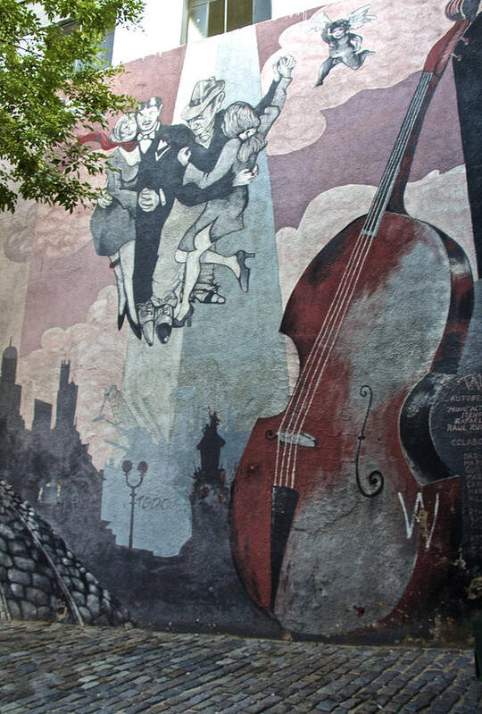 Street Art Poster featuring the photograph Tango And The Double Bass, Argentina by Venetia Featherstone-Witty