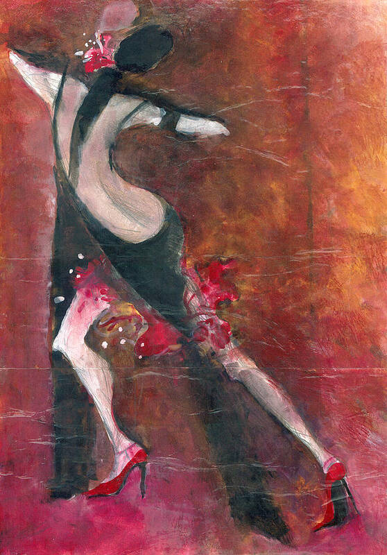 Dance Poster featuring the painting Tango by Maya Manolova