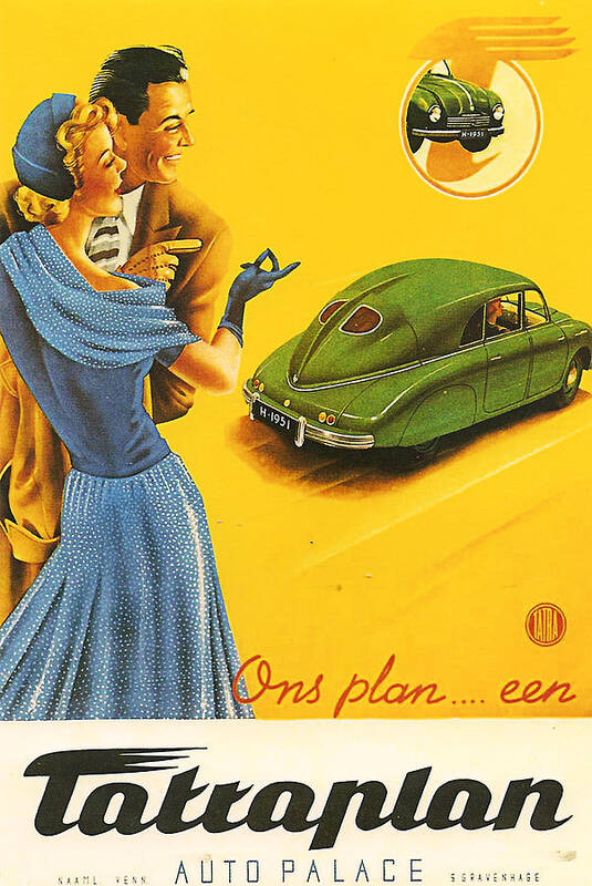 Tatra Poster featuring the digital art Tatraplan by Georgia Clare