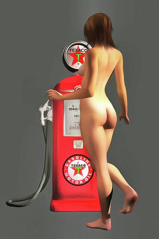 Adult Poster featuring the painting Texaco Pump by Jan Keteleer