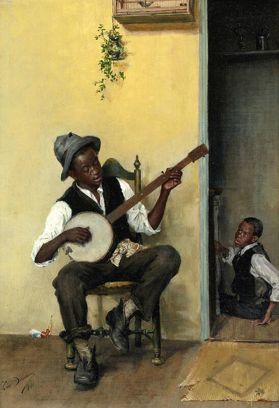 Leon Delachaux Poster featuring the painting The Banjo Player by Leon Delachaux