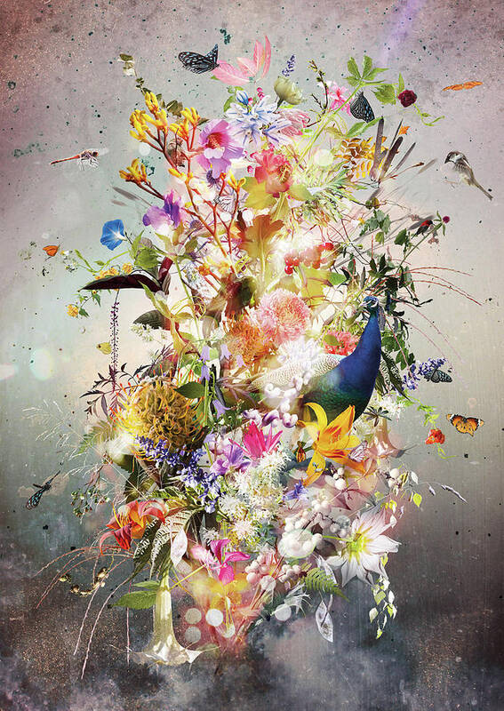 Flora Poster featuring the digital art The Beacon by Jesper Krijgsman