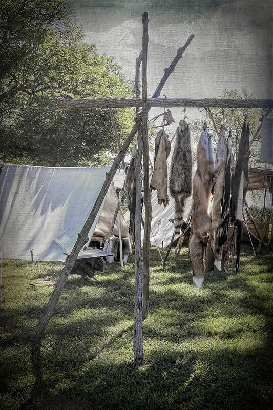 Camp Poster featuring the photograph The Fur Trader's Camp 1812 by Leslie Montgomery