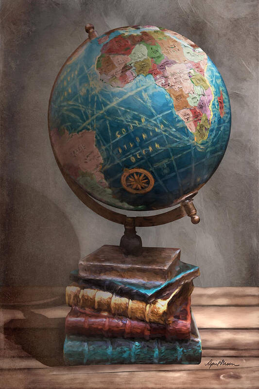 Globe Poster featuring the digital art The Globe by April Moen
