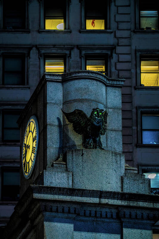 Herald Square Poster featuring the photograph The Herald Square Owl by Chris Lord
