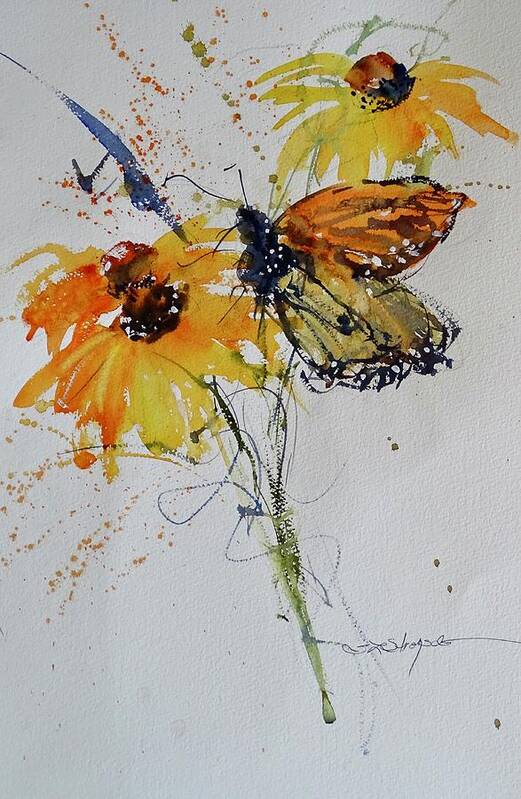 Butterfly Poster featuring the painting The Monarch by Sandra Strohschein