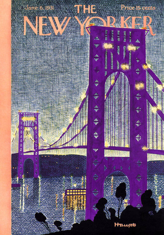 Bridge Poster featuring the painting New Yorker June 6th, 1931 by Theodore G Haupt