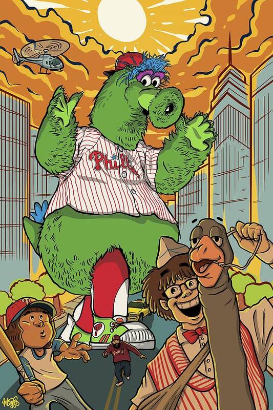 Philly Poster featuring the drawing The Pherocious Phanatic by Miggs The Artist