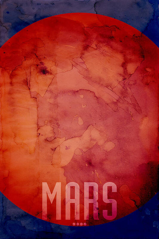 Mars Poster featuring the digital art The Planet Mars by Michael Tompsett