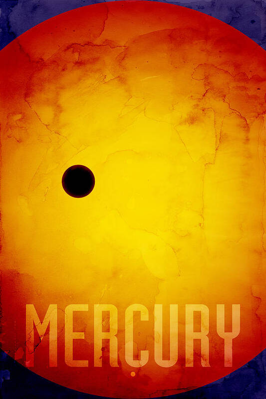 Mercury Poster featuring the digital art The Planet Mercury by Michael Tompsett