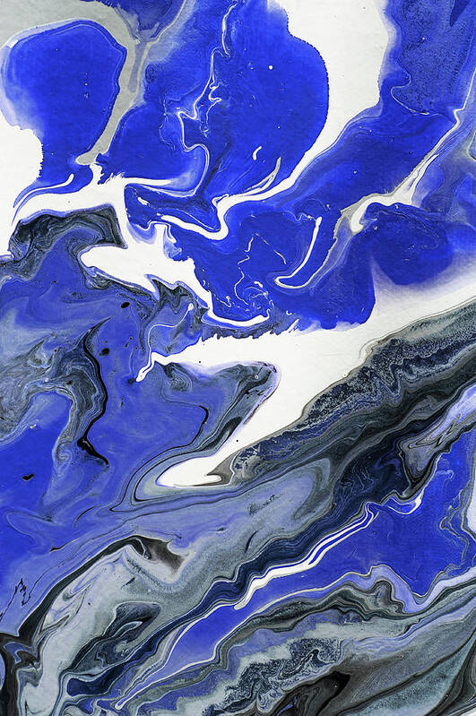 Jenny Rainbow Fine Art Photography Poster featuring the photograph The Rivers Of Babylon Fragment 1. Abstract Fluid Acrylic Painting by Jenny Rainbow